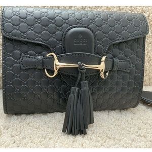GUCCI Emily Small Microguccissima Leather Shoulder